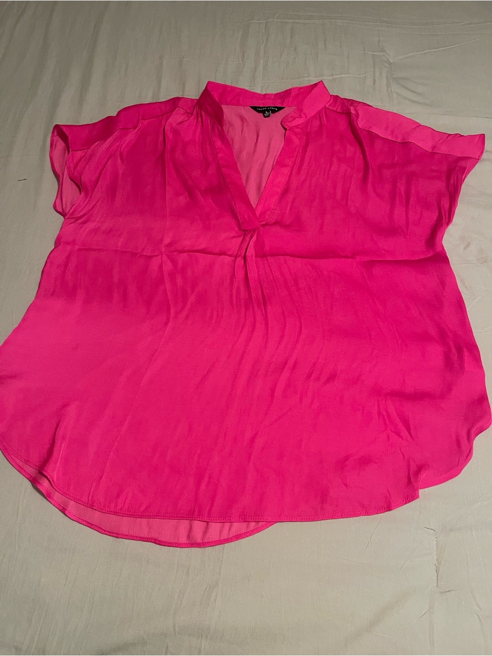 Women’s Split-Neck Flutter Sleeve Blouse - Bright Pink